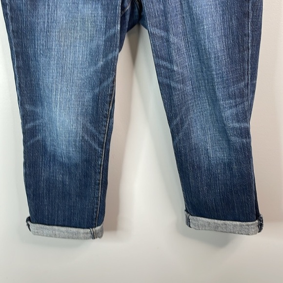 American Eagle Retro Boy Fit Stretch Cuffed Crop Jeans Blue Medium Wash Denim 12 - Picture 4 of 11